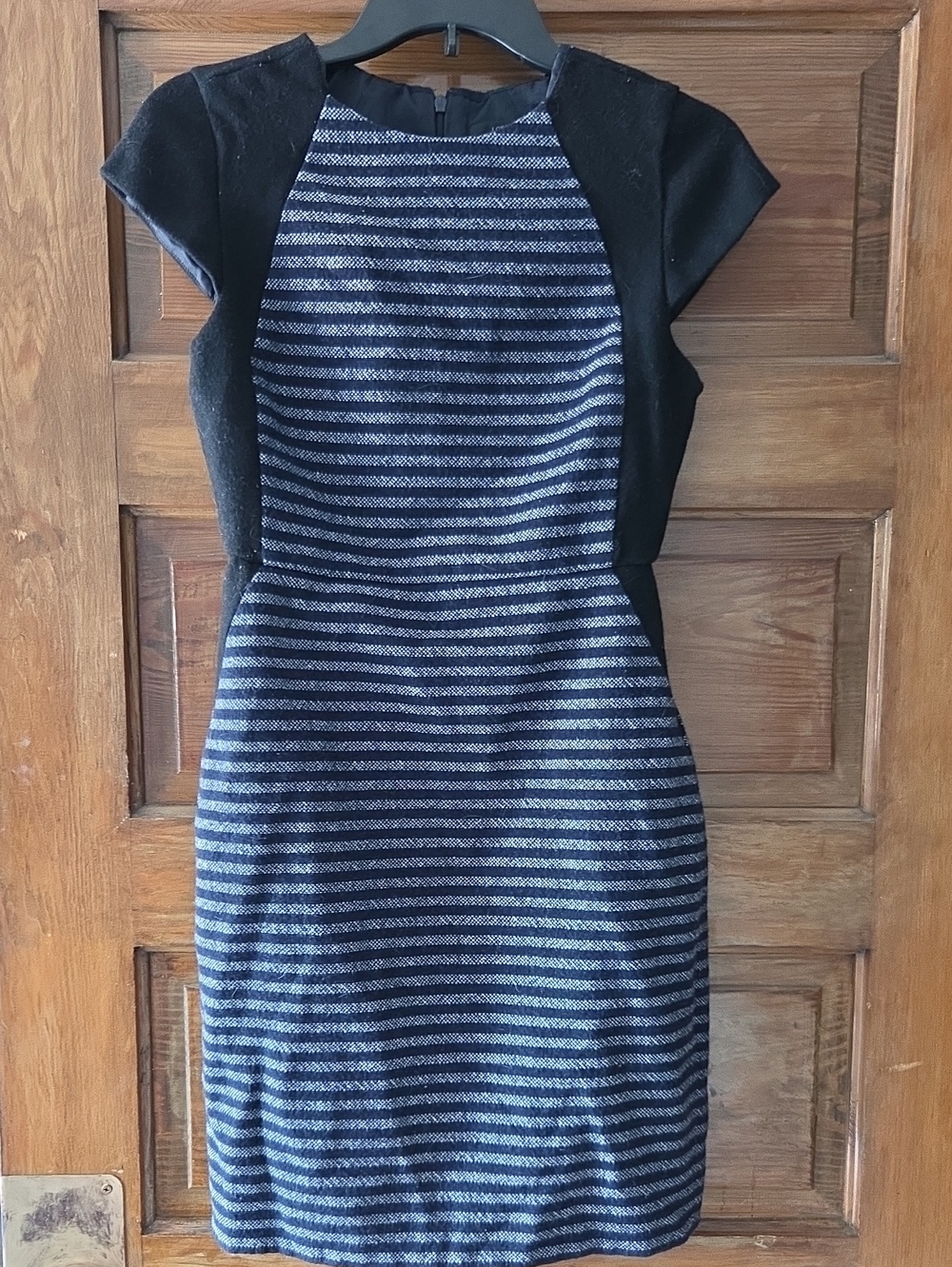 J.Crew Factory Wool Suiting Tweed Stripe Dress